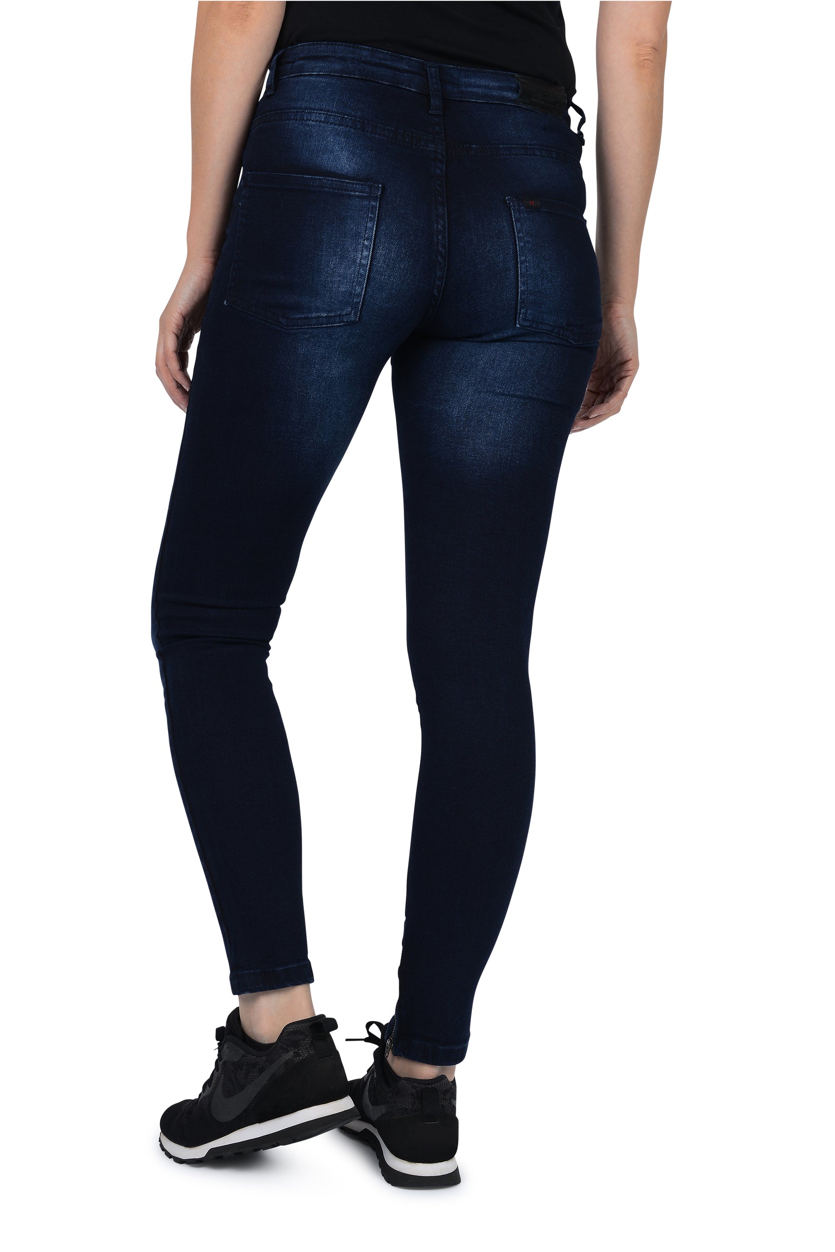 Dark Blue Skinny Jeans | Ankle Zip Jeans Women| Five Emperors